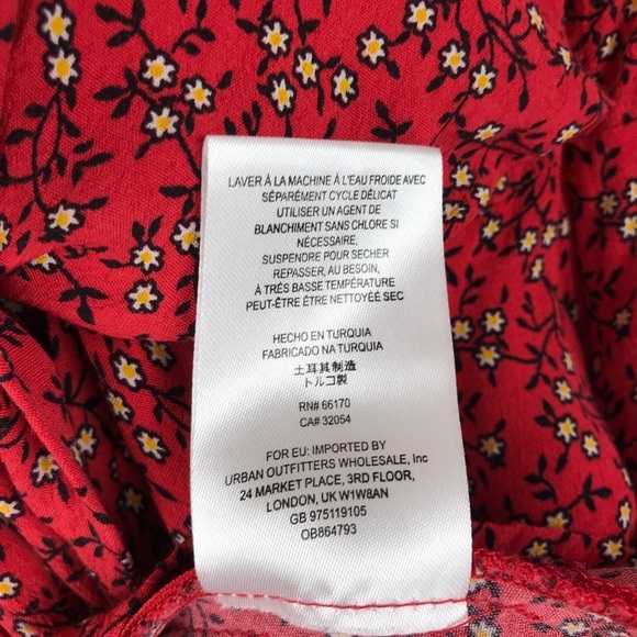 Free People Clara Red Floral Tunic Dress Size XS - Picture 15 of 15